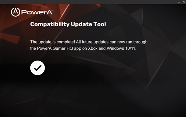 Gamer HQ App showing the update is complete