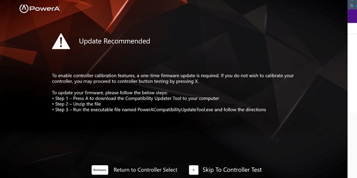 Gamer HQ App screen showing Update Recommended